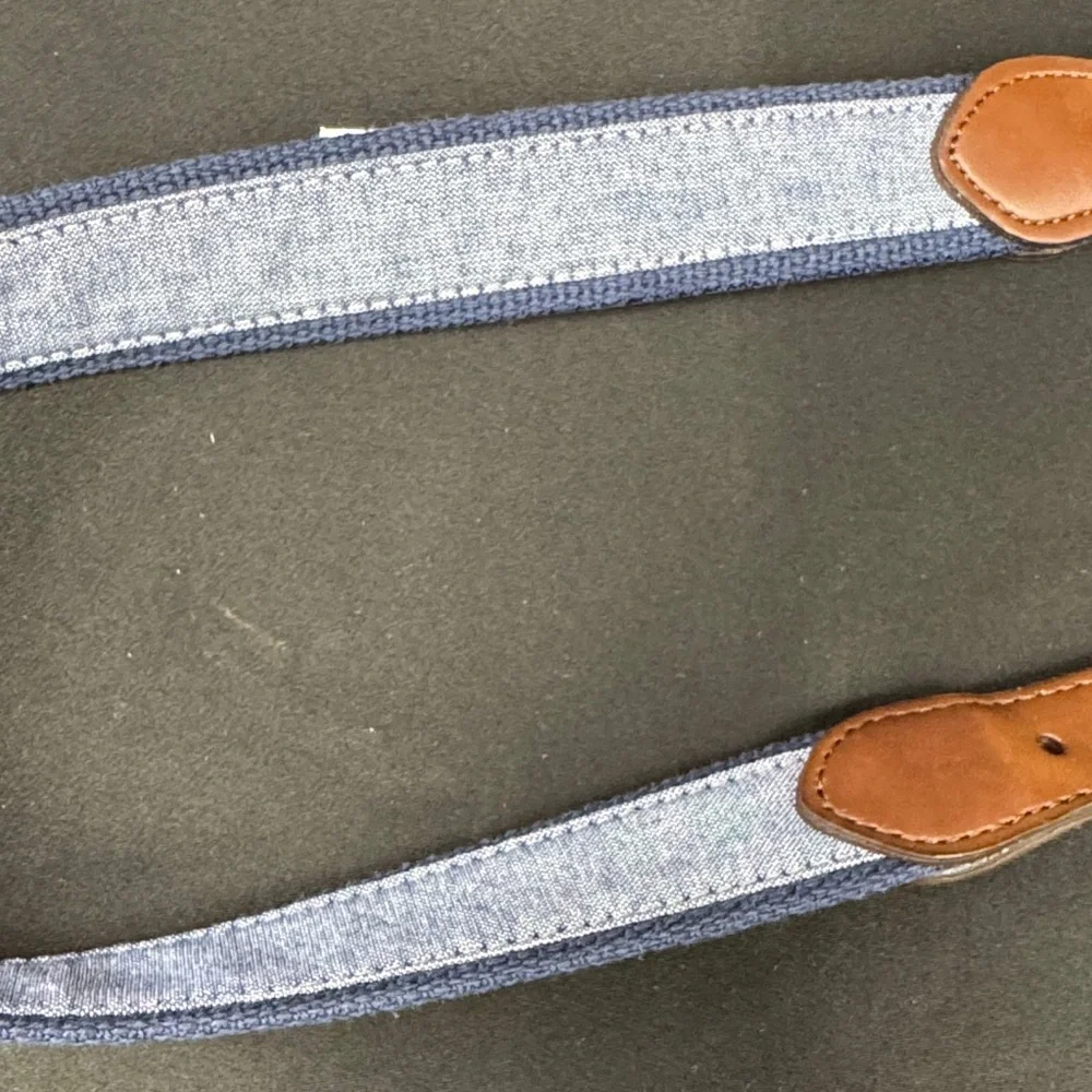 Crown & Ivy Kids Navy Blue and Brown Belt with Silver Buckle size small 4-6 new
